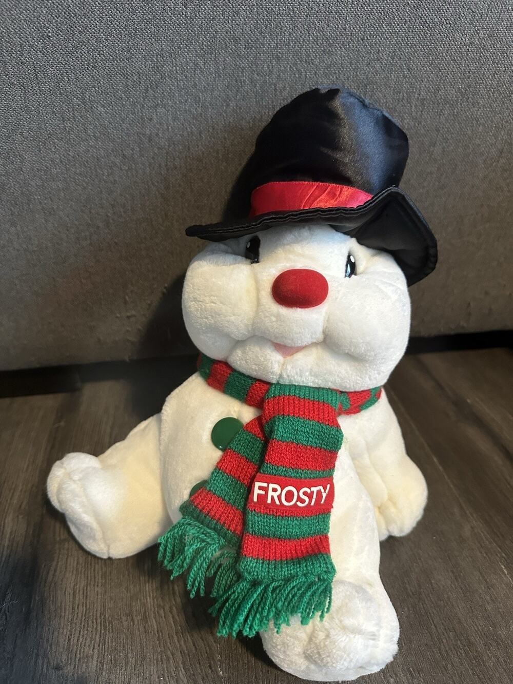 Play by Play “Frosty the Snowman Vintage 1992 Plush Sitting Candy Cane 11” Tall